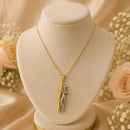 Colar De Abraço De Casal Simples Personalidade Criativa Duas Cores Cadeia De Colarinho Amor Eterno Folheado Ouro 18K