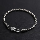 Pulseira masculina stilo banhado a prata