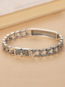 Pulseira masculina Tigre banhado a prata